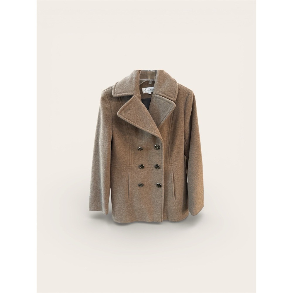 Women's Size 6 Calvin Klein Brown Short Wool Blend Coat